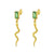 Retro Style Geometric Pendant Copper Inlaid Zircon  Earrings