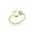 Retro Sun Brass Inlay Opal Open Ring 1 Piece