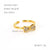 Retro Sweet Bow Knot Stainless Steel Plating Inlay Zircon 18k Gold Plated Open Rings