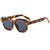 Retro Sweet Solid Color Leopard Ac Square Full Frame Women's Sunglasses