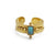 Retro U Shape Stainless Steel Inlay Natural Stone Shell 14k Gold Plated Open Ring