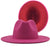 Retro Wool Top Hat Double-sided Blocking Felt Women's Flat-brimmed Jazz Hat