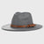 Retro Woolen Hats For Men And Women  Belt Metal Buckle Felt Hat Simple Big Brim Jazz Hat