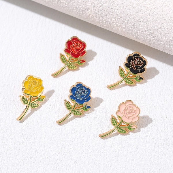 Romantic Minimalist Classic Style Flower Metal Enamel Women's Brooches