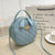 Round Bag Handbag Women's  Diamond Pattern Bag Embroidered Small Bag