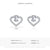 S925 Sterling Silver Full Diamond Heart Shaped Earrings Geometric