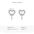 S925 Sterling Silver Full Diamond Heart Shaped Earrings Geometric