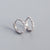 S925 Sterling Silver Geometric Row Diamond Inlaid Earrings Wholesale