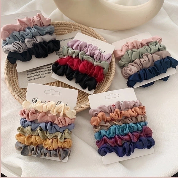 Satin Hair Scrunchies Set