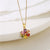 Shiny Angel Peacock Butterfly Stainless Steel Titanium Steel Inlay Zircon 18k Gold Plated Pendant Necklace