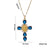 Shiny Cross Stainless Steel Plating Inlay Zircon 18k Gold Plated Pendant Necklace