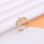 Shiny Crown Copper 18k Gold Plated Artificial Pearls Zircon Open Rings In Bulk