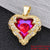 Shiny Devil's Eye Tree Heart Shape Copper Plating Inlay Zircon 18k Gold Plated Charms