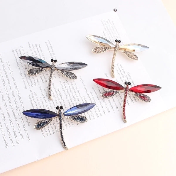 Shiny Dragonfly Alloy Inlay Zircon Women's Brooches