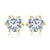 Shiny Geometric Sterling Silver Gra Inlay Moissanite Ear Studs