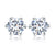 Shiny Geometric Sterling Silver Gra Inlay Moissanite Ear Studs