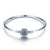 Shiny Round Devil's Eye Palm Zircon Sterling Silver Wholesale Bangle Jewelry Accessories