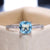 Shiny Square Steel Inlay Zircon Rings 1 Piece