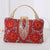 Silver Black Red Pu Leather Flower Pillow Shape Evening Bags