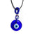 Simple Blue Glass Devil's Eye Pendant Keychain Necklace