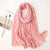 Simple Color Hollow Pleated Silk Scarf