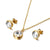 Simple Color Zircon Earrings Stainless Steel Necklace Set Wholesale