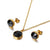 Simple Color Zircon Earrings Stainless Steel Necklace Set Wholesale