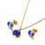 Simple Color Zircon Earrings Stainless Steel Necklace Set Wholesale