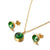 Simple Color Zircon Earrings Stainless Steel Necklace Set Wholesale