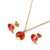 Simple Color Zircon Earrings Stainless Steel Necklace Set Wholesale