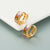 Simple Color Zircon Hollow Gold Plated Copper Earrings Wholesale