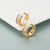 Simple Color Zircon Hollow Gold Plated Copper Earrings Wholesale