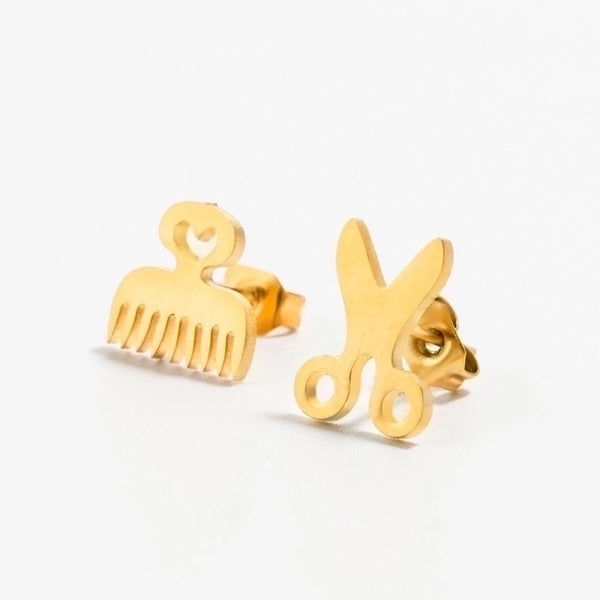 Simple Comb Scissors Alloy Earrings Wholesale