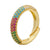 Simple Fashion Micro-inlaid  Multi-color Zircon Adjustable Copper Ring Wholesale