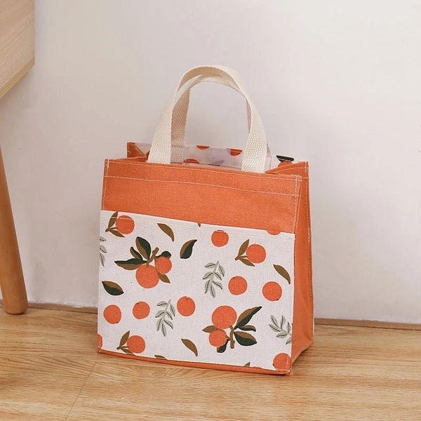 Simple Fruits Printing Portable Canvas Storage Bag Wholesale