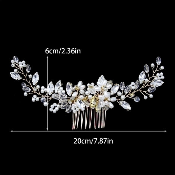 Simple Leaf Pearl Hair Combs Wedding Hair Accessories