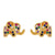 Simple Moving Color Copper Inlaid Zircon Elephant Dolphin Stud Earrings Nhas149172