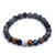 Simple Natural Stone Transparent Stripes Round Bead Bracelet