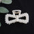 Simple Pearl Stitching Transparent Large Claw Hair Clip