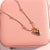 Simple Retro Peach Heart Shaped Pendant Stainless Steel Gold Necklace