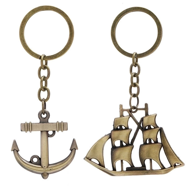 Simple Sailboat Keychain Creative Anchor Pendant Keychain