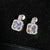 Simple Square Full Of Zircon Platinum Plated Copper Stud Earrings Jewelry