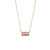 Simple Stainless Steel Plated 18k Gold  Small Square Diamond Pendant Necklace