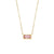 Simple Stainless Steel Plated 18k Gold  Small Square Diamond Pendant Necklace