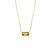 Simple Stainless Steel Plated 18k Gold  Small Square Diamond Pendant Necklace