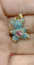 Simple Style Bear Copper Inlay Turquoise Zircon Pendants Jewelry Accessories