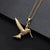 Simple Style Bird Copper Inlay Zircon Pendant Necklace