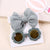 Simple Style Bow Knot Plastic Cloth Hair Band 2 Piece Set