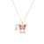 Simple Style Butterfly Stainless Steel Copper Artificial Diamond Crystal Glass Bead 18k Gold Plated Pendant Necklace