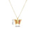 Simple Style Butterfly Stainless Steel Copper Artificial Diamond Crystal Glass Bead 18k Gold Plated Pendant Necklace